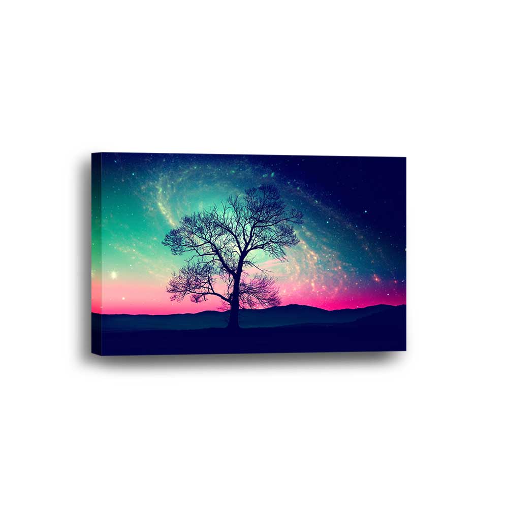 Starlit Guardian Northern Lights Collection - Framed Canvas Home Decor Wall Art Multiple Choices 1 3 4 5 Panels