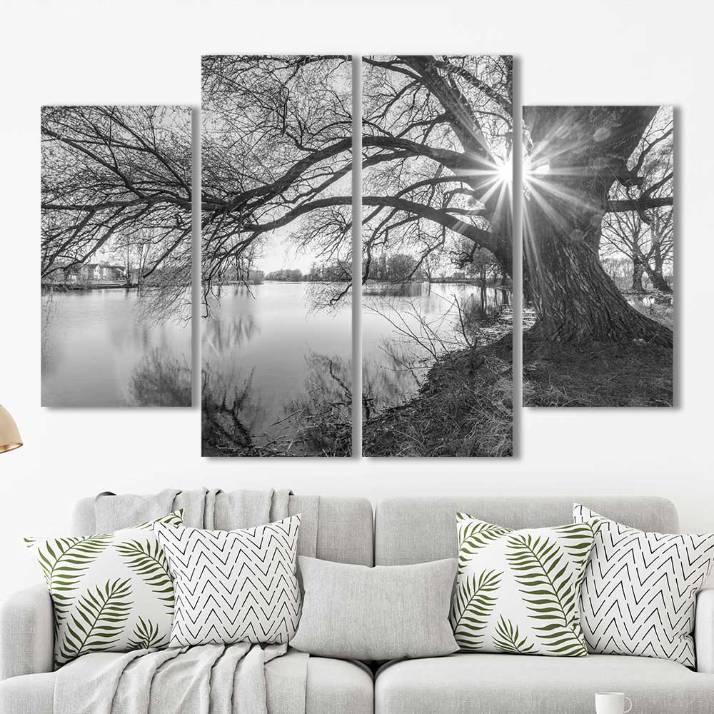 Sunlit Stillness Collection - Framed Canvas Home Decor Wall Art Multiple Choices 1 3 4 5 Panels