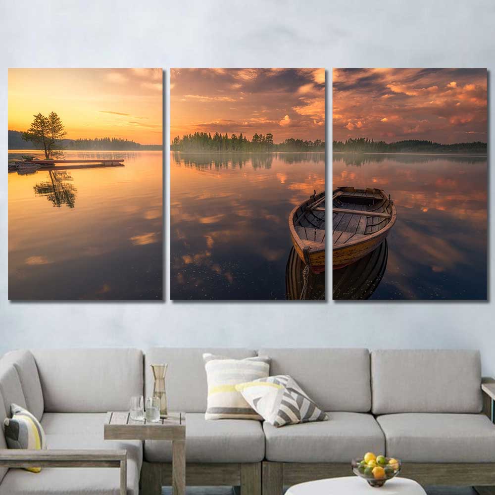 Still Waters Collection - Framed Canvas Home Decor Wall Art Multiple Choices 1 3 4 5 Panels