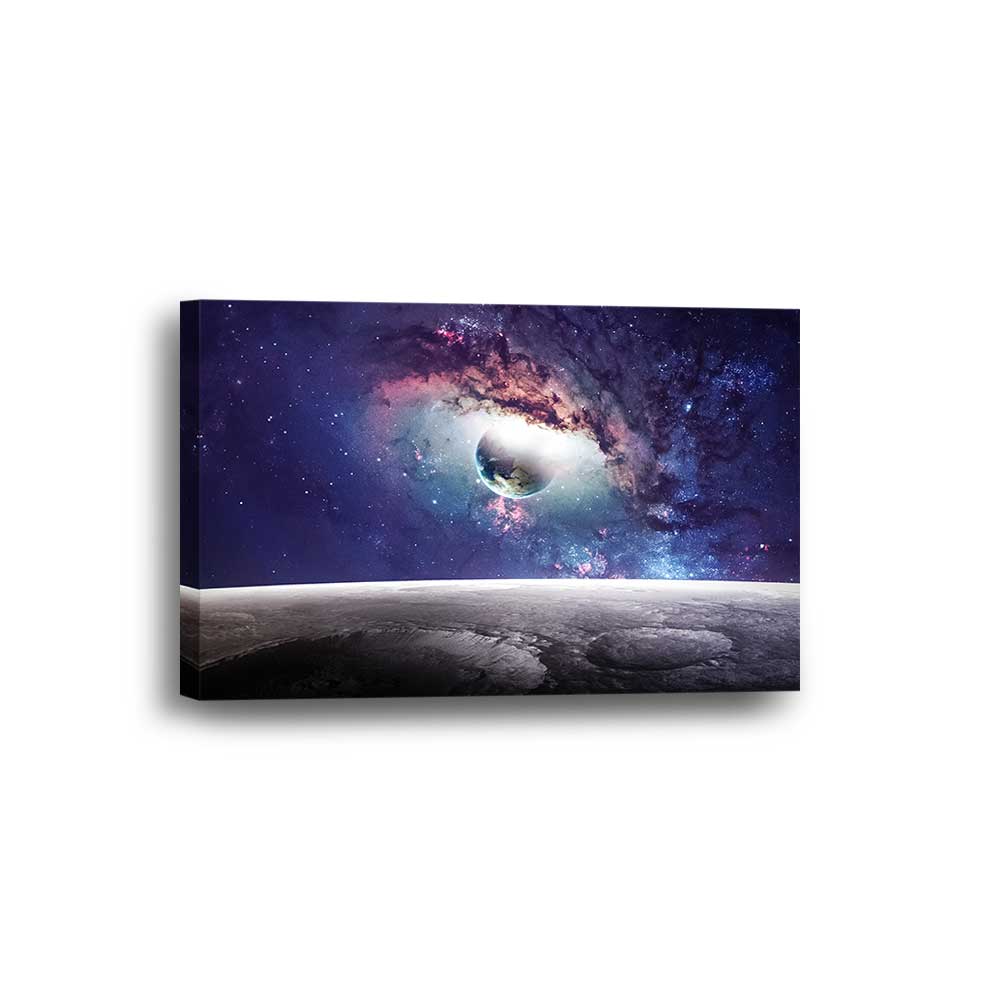 Lunar Visions: Cosmic Gateway Collection - Framed Canvas Home Decor Wall Art Multiple Choices 1 3 4 5 Panels