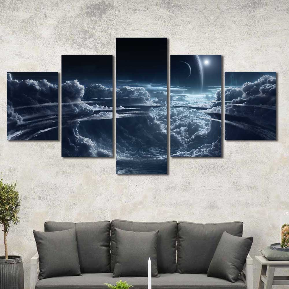 The Celestial Serenity Collection - Framed Canvas Home Decor Wall Art Multiple Choices 1 3 4 5 Panels
