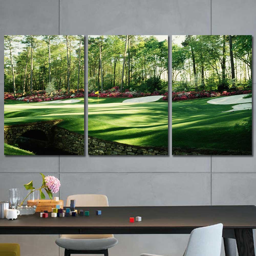 The Augusta Golf Collection - Framed Canvas Home Decor Wall Art Multiple Choices 1 3 4 5 Panels