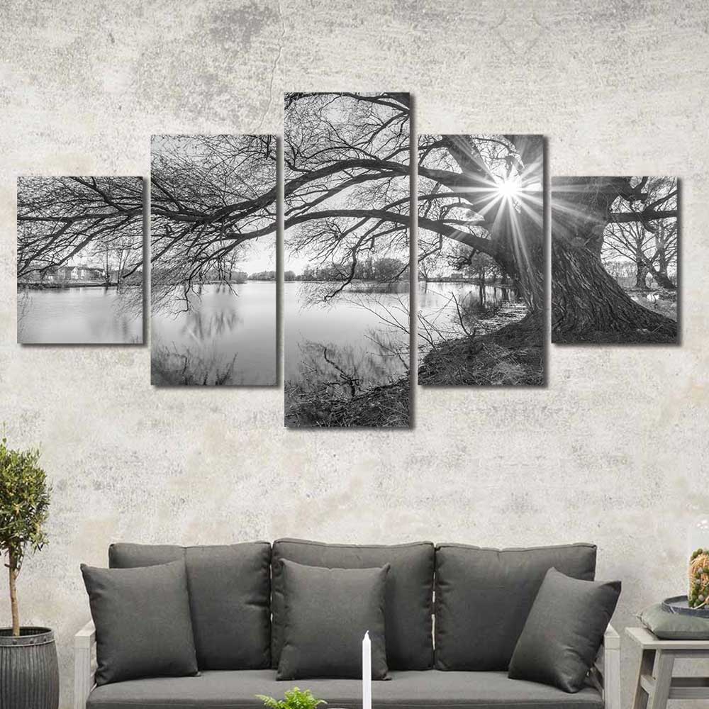 Sunlit Stillness Collection - Framed Canvas Home Decor Wall Art Multiple Choices 1 3 4 5 Panels