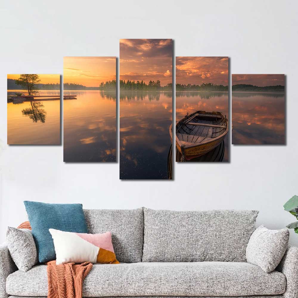 Still Waters Collection - Framed Canvas Home Decor Wall Art Multiple Choices 1 3 4 5 Panels