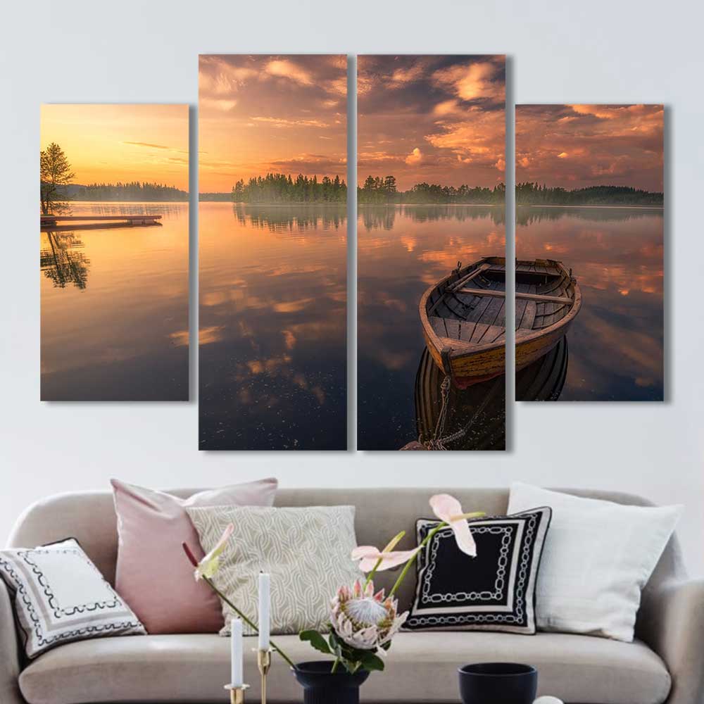 Still Waters Collection - Framed Canvas Home Decor Wall Art Multiple Choices 1 3 4 5 Panels