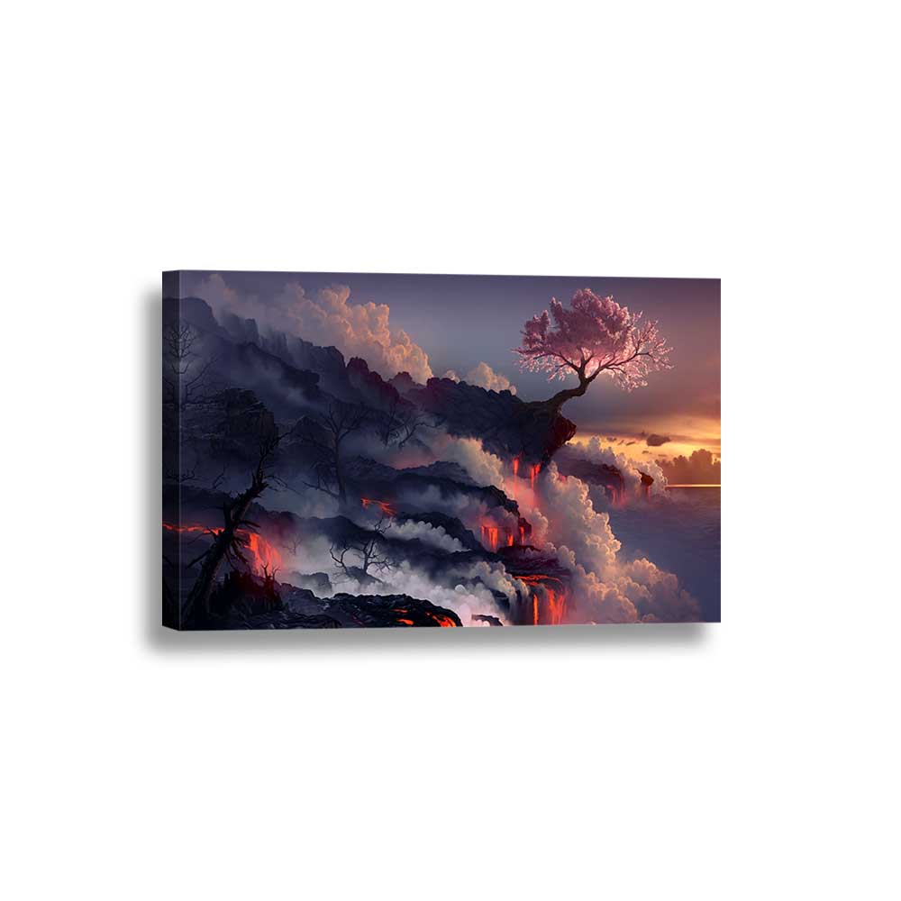 Harmony of Fire and Bloom Collection - Framed Canvas Home Decor Wall Art Multiple Choices 1 3 4 5 Panels