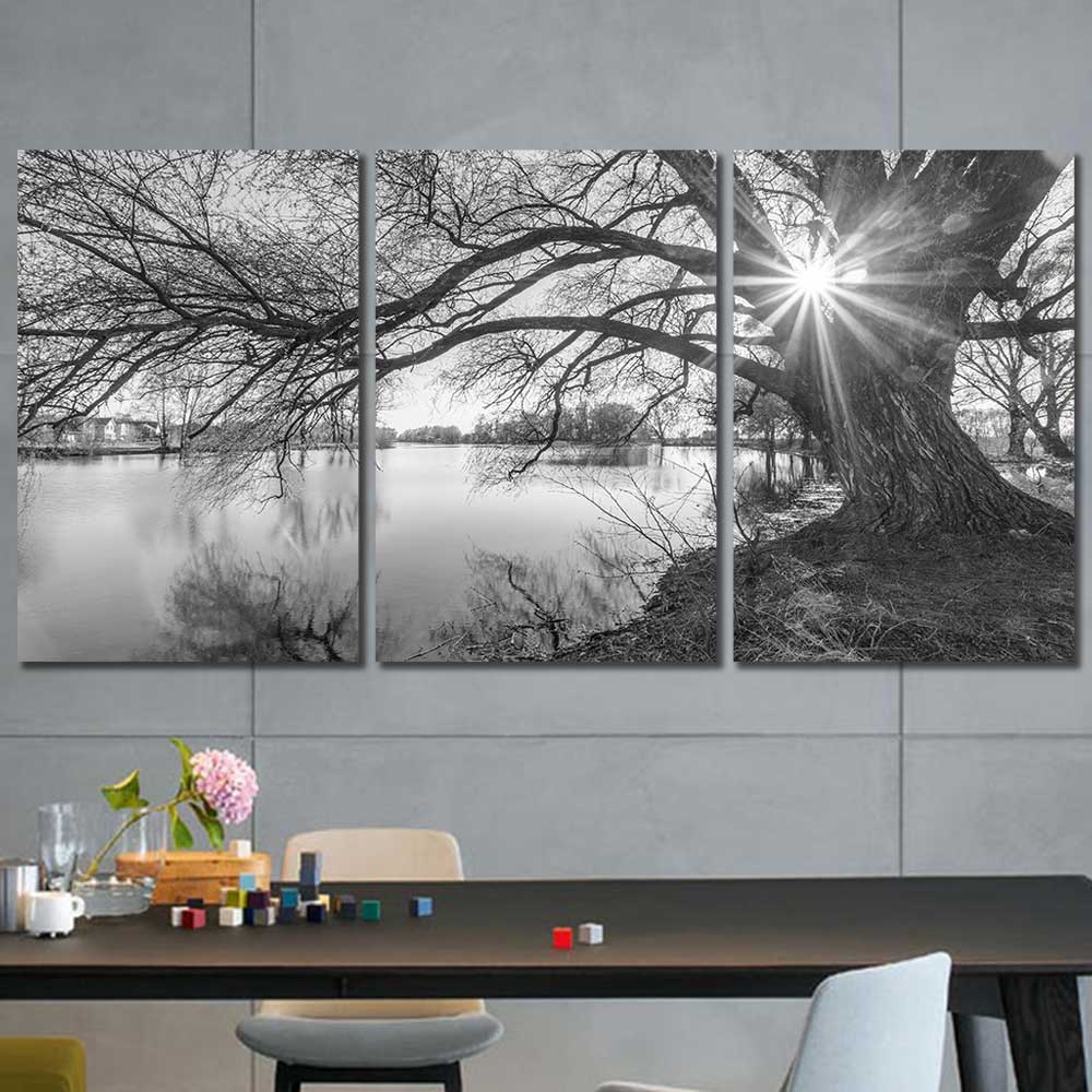 Sunlit Stillness Collection - Framed Canvas Home Decor Wall Art Multiple Choices 1 3 4 5 Panels