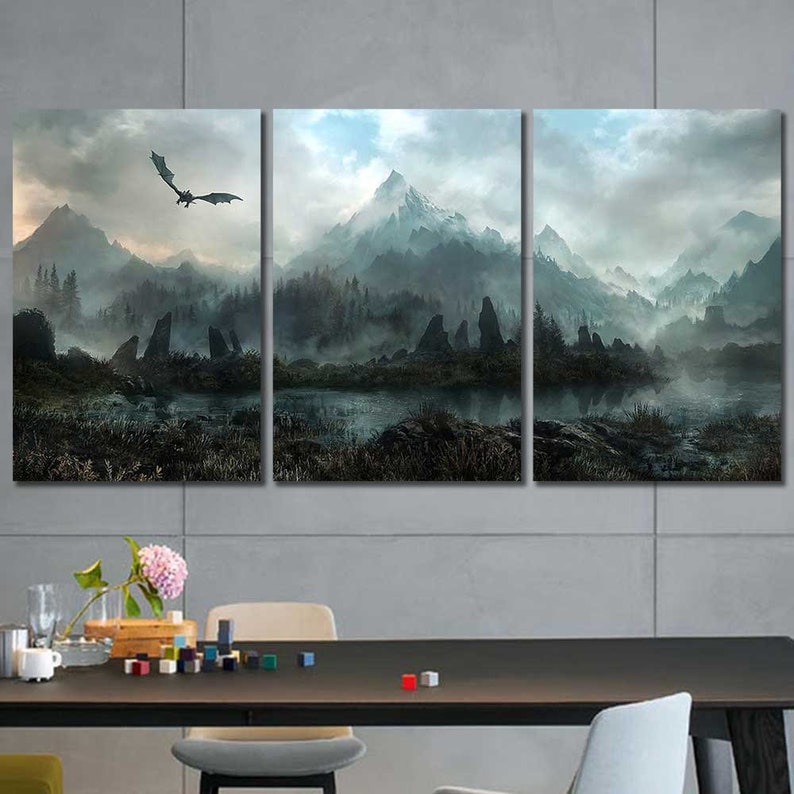 Mystic Highlands Collection - Framed Canvas Home Decor Wall Art Multiple Choices 1 3 4 5 Panels
