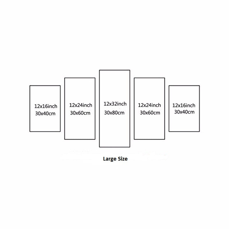 Jesus Lamb World Sunset Christianity Five Piece Canvas Wall Art Home Decor Multi Panel 5